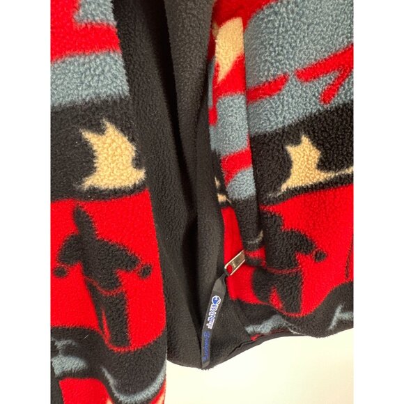 Banff Designs Polartec Fleece Jacket Red Black Pattern Full-Zip Men's Size XL - Picture 2 of 9